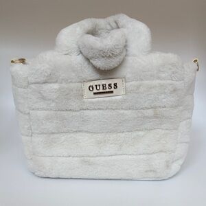 Guess Plush White Shoulder Bag